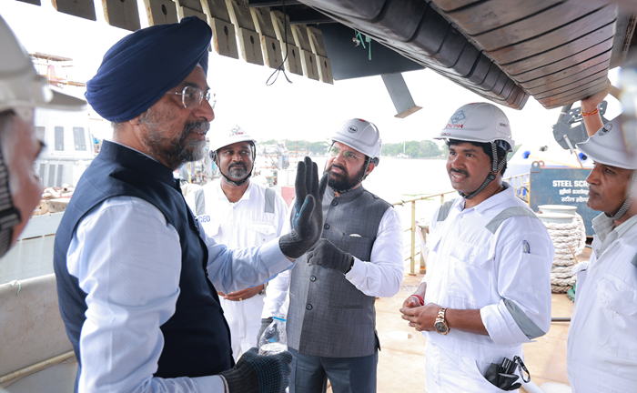VPA Chairman with DCIL MD visit newly constructed Dredger Godavari